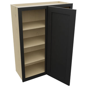 Fabuwood Galaxy Pitch Black WBC3039 Wall Corner Blind Cabinet, Open View
