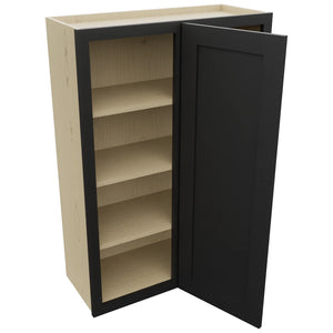 Fabuwood Galaxy Pitch Black WBC3042 Wall Corner Blind Cabinet, Open View