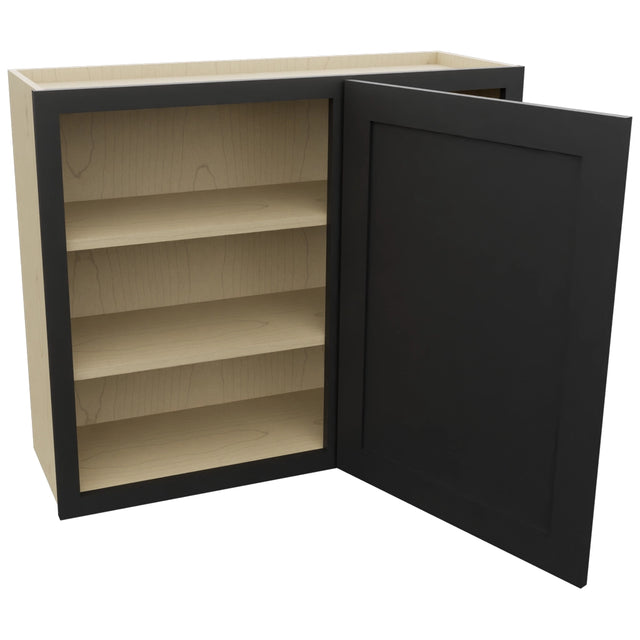 Fabuwood Galaxy Pitch Black WBC3630 Wall Corner Blind Cabinet, Open View