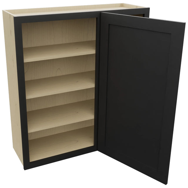 Fabuwood Galaxy Pitch Black WBC3639 Wall Corner Blind Cabinet, Open View