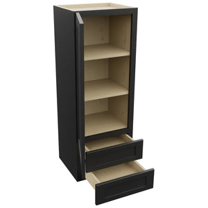 Fabuwood Galaxy Pitch Black WD1848 Wall Drawer Cabinet, Open View