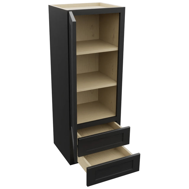 Fabuwood Galaxy Pitch Black WD1848 Wall Drawer Cabinet, Open View