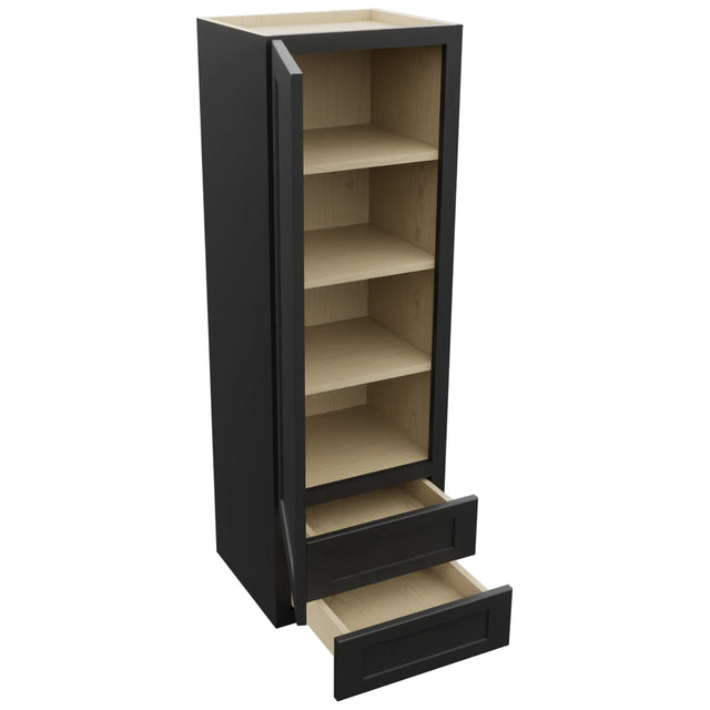 Fabuwood Galaxy Pitch Black WD1854 Wall Drawer Cabinet, Open View