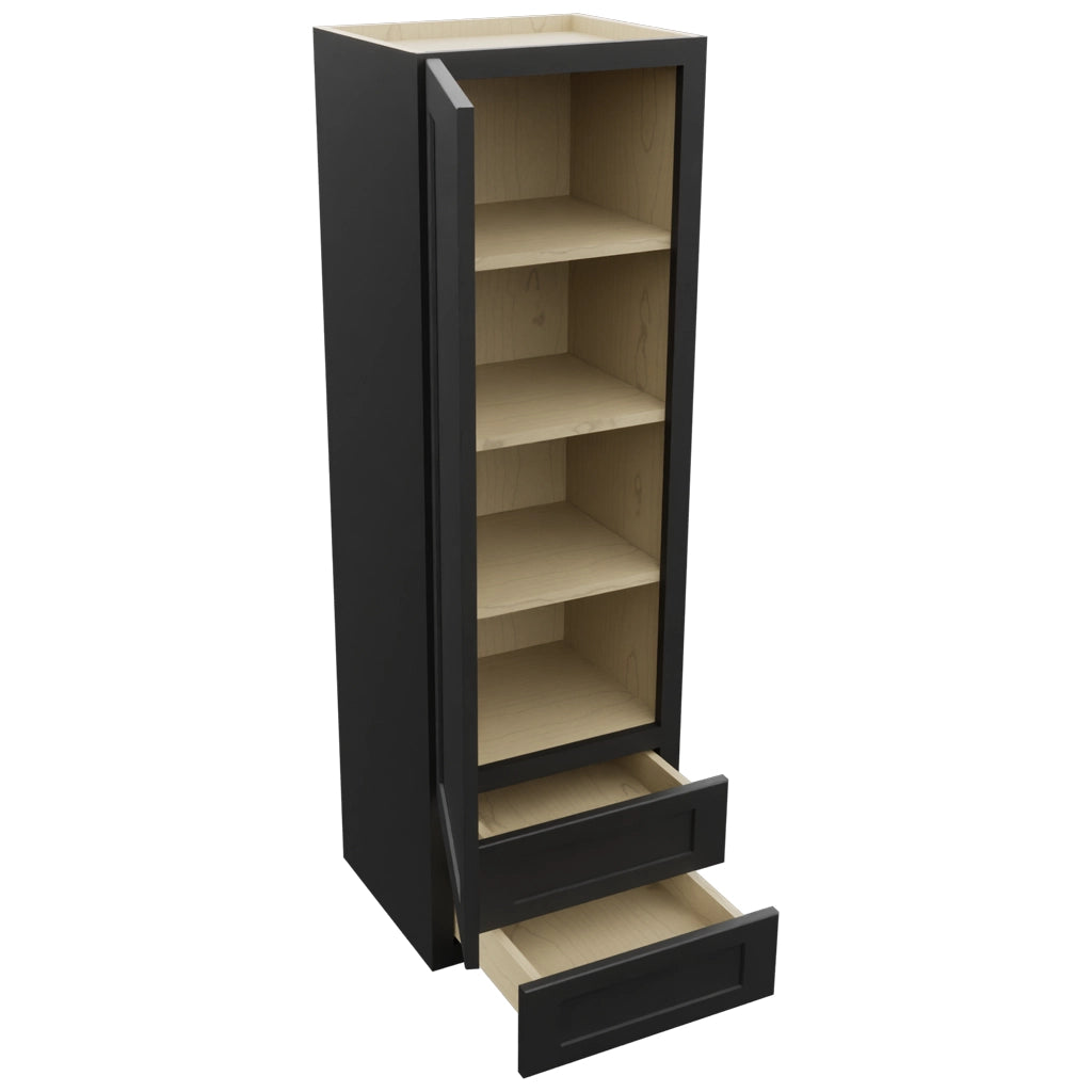 Fabuwood Galaxy Pitch Black WD1857 Wall Drawer Cabinet, Open View