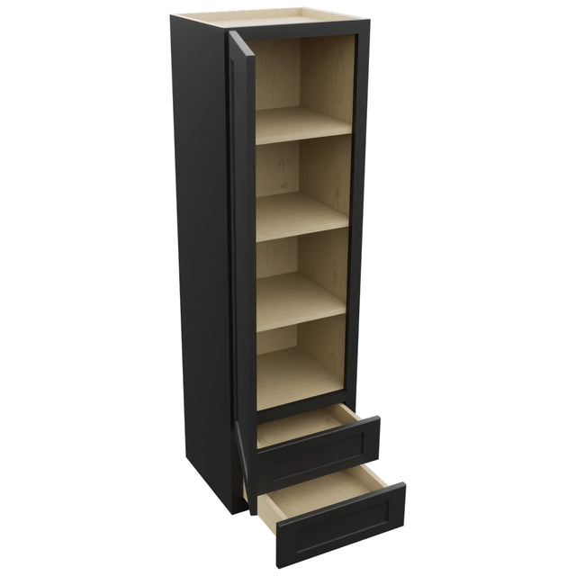 Fabuwood Galaxy Pitch Black WD1860 Wall Drawer Cabinet, Open View