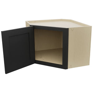 Fabuwood Galaxy Pitch Black WDC2418 Wall Corner Diagonal Cabinet, Open View