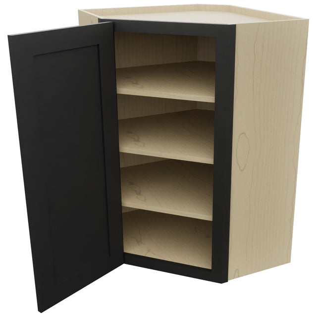 Fabuwood Galaxy Pitch Black WDC2436 Wall Corner Diagonal Cabinet, Open View