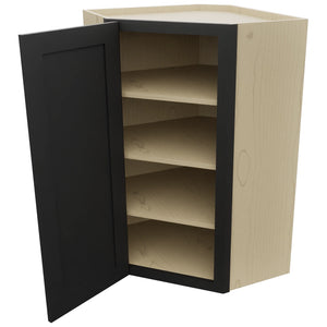Fabuwood Galaxy Pitch Black WDC2439 Wall Corner Diagonal Cabinet, Open View