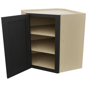 Fabuwood Galaxy Pitch Black WDC2730 Wall Corner Diagonal Cabinet, Open View