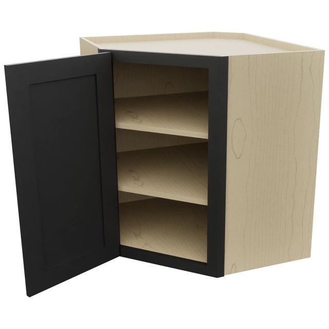 Fabuwood Galaxy Pitch Black WDC2730 Wall Corner Diagonal Cabinet, Open View