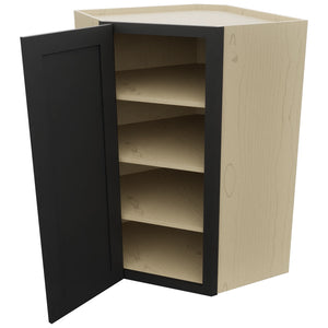 Fabuwood Galaxy Pitch Black WDC2742 Wall Corner Diagonal Cabinet, Open View