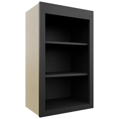 Fabuwood Galaxy Pitch Black WOS1830 Wall Open Shelf, Front View