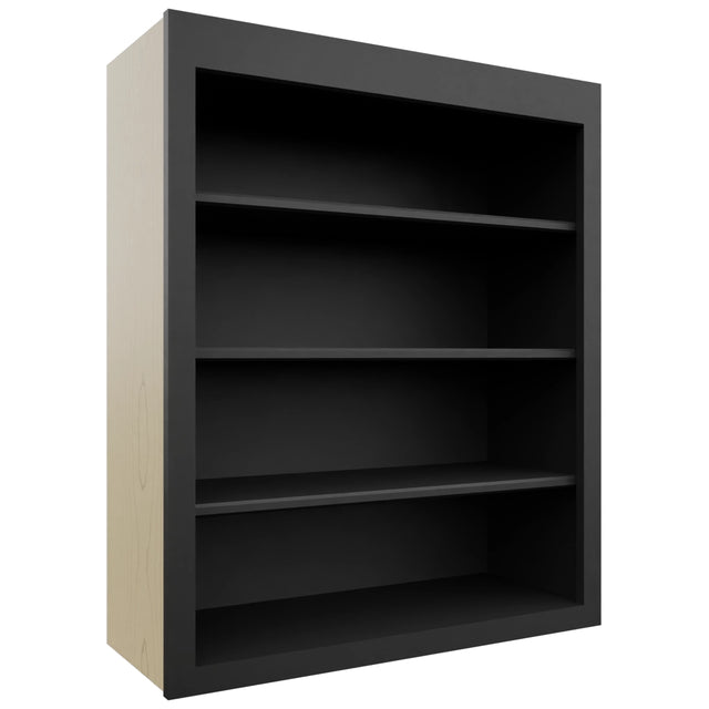 Fabuwood Galaxy Pitch Black WOS3036 Wall Open Shelf, Front View