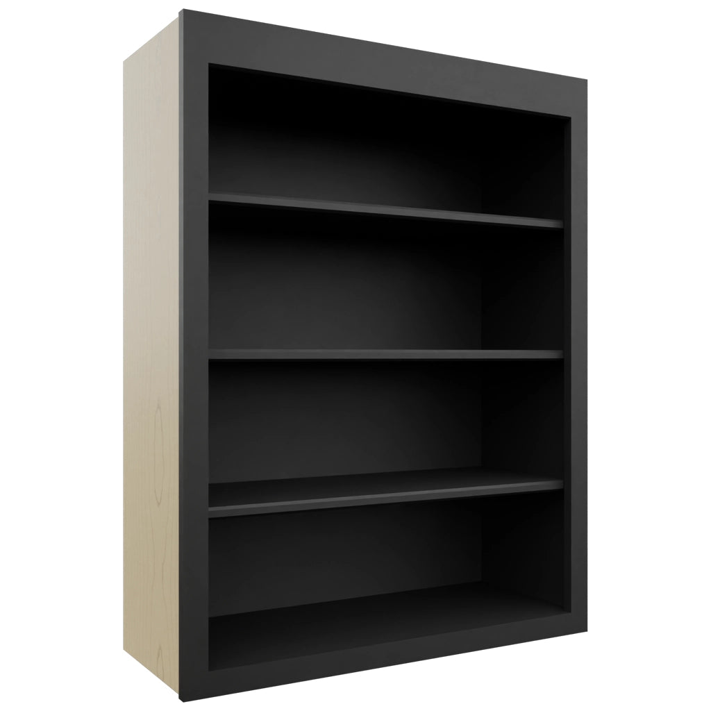 Fabuwood Galaxy Pitch Black WOS3039 Wall Open Shelf, Front View