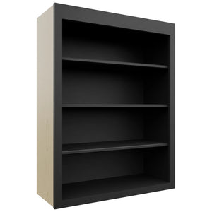 Fabuwood Galaxy Pitch Black WOS3039 Wall Open Shelf, Front View