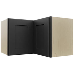 Fabuwood Galaxy Pitch Black WPC2415 Wall Corner Pie Cabinet, Front View