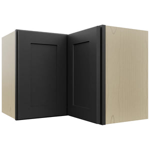 Fabuwood Galaxy Pitch Black WPC2418 Wall Corner Pie Cabinet, Front View