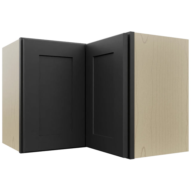 Fabuwood Galaxy Pitch Black WPC2418 Wall Corner Pie Cabinet, Front View