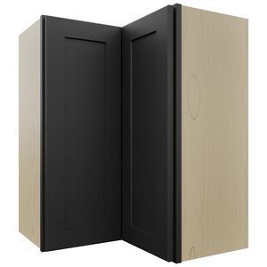 Fabuwood Galaxy Pitch Black WPC2430 Wall Corner Pie Cabinet, Front View