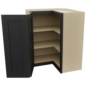 Fabuwood Galaxy Pitch Black WPC2430 Wall Corner Pie Cabinet, Open View