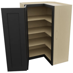 Fabuwood Galaxy Pitch Black WPC2436 Wall Corner Pie Cabinet, Open View
