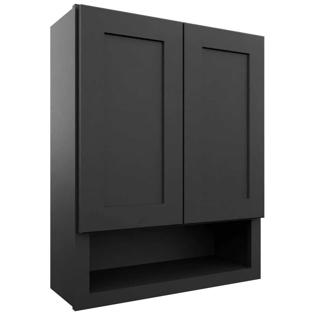 Fabuwood Galaxy Pitch Black WVS2430 Vanity Wall Storage, Front View