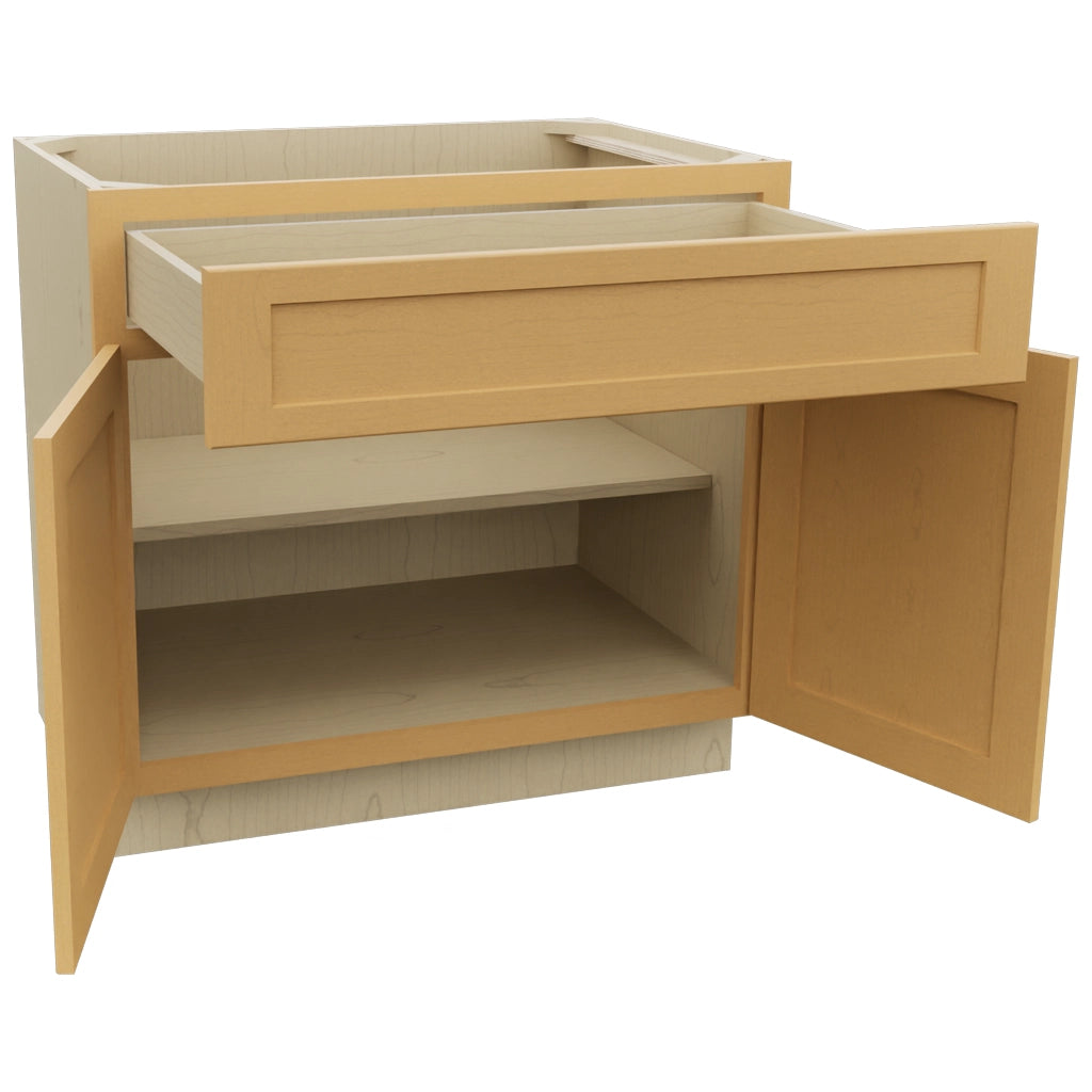Fabuwood Galaxy Timber B36SDF Base Standard Cabinet, Open View