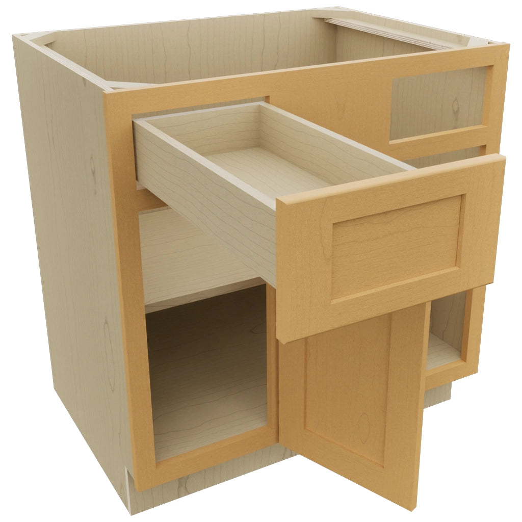 Fabuwood Galaxy Timber BLB39/42 Base Corner Blind Cabinet, Open View