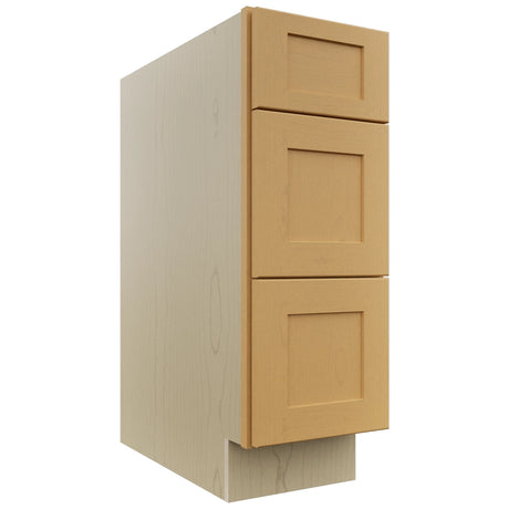 Fabuwood Galaxy Timber DB12 Base 3 Drawers Cabinet, Front View