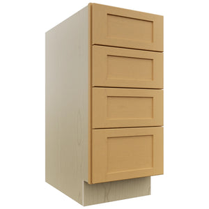 Fabuwood Galaxy Timber DB15-4 Base 4 Drawers Cabinet, Front View