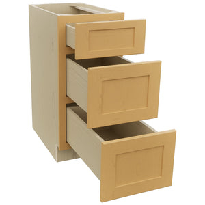 Fabuwood Galaxy Timber DB15 Base 3 Drawers Cabinet, Open View