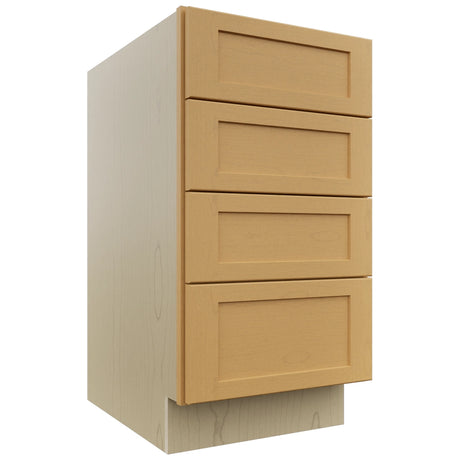Fabuwood Galaxy Timber DB18-4 Base 4 Drawers Cabinet, Front View