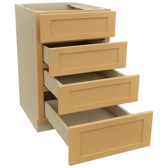 Fabuwood Galaxy Timber DB21-4 Base 4 Drawers Cabinet, Open View