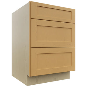 Fabuwood Galaxy Timber DB24 Base 3 Drawers Cabinet, Front View