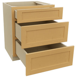 Fabuwood Galaxy Timber DB27 Base 3 Drawers Cabinet, Open View