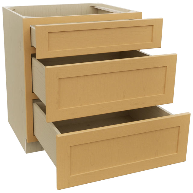 Fabuwood Galaxy Timber DB30 Base 3 Drawers Cabinet, Open View