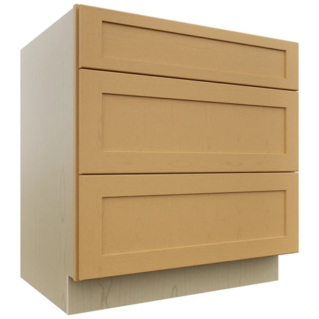 Fabuwood Galaxy Timber DB33 Base 3 Drawers Cabinet, Front View