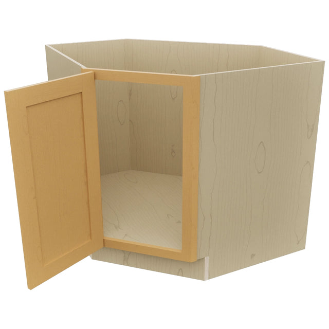 Fabuwood Galaxy Timber DSB36FD Base Corner Diagonal Sink Cabinet, Open View