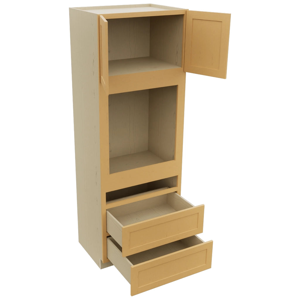 Fabuwood Galaxy Timber OC3393C Tall Oven Cabinet Combo, Open View
