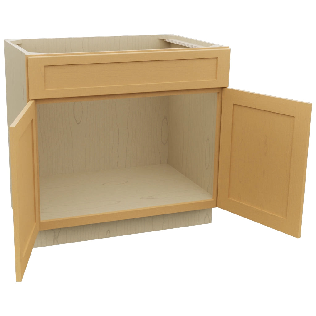 Fabuwood Galaxy Timber SB36SDF Base Sink Cabinet, Open View