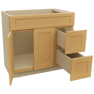 Fabuwood Galaxy Timber VSD48 Vanity Combo Cabinet, Open View