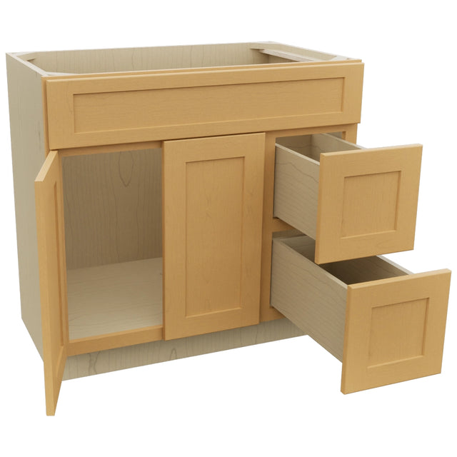 Fabuwood Galaxy Timber VSD48 Vanity Combo Cabinet, Open View