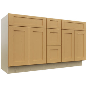 Fabuwood Galaxy Timber VSD60DOUBLE Vanity Combo Cabinet, Front View
