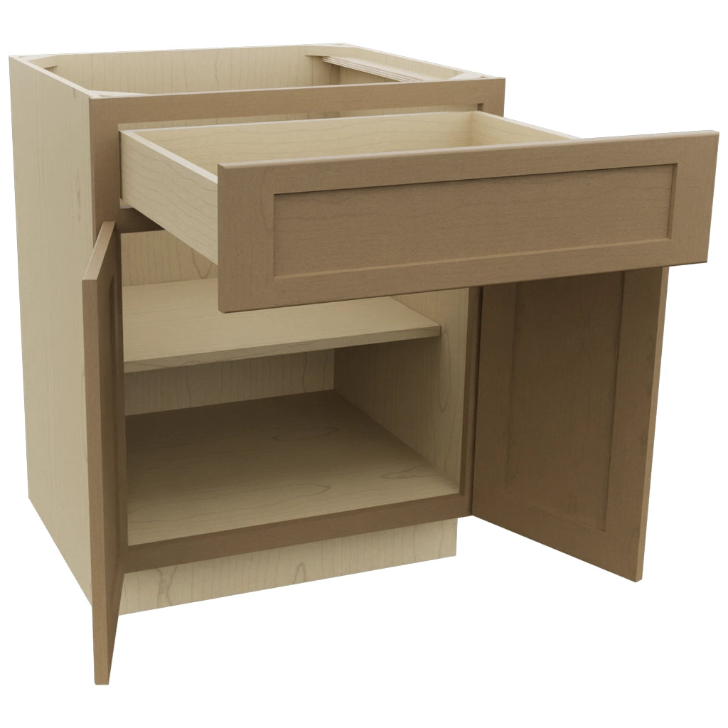 Fabuwood Galaxy Truffle B27 Base Standard Cabinet, Open View