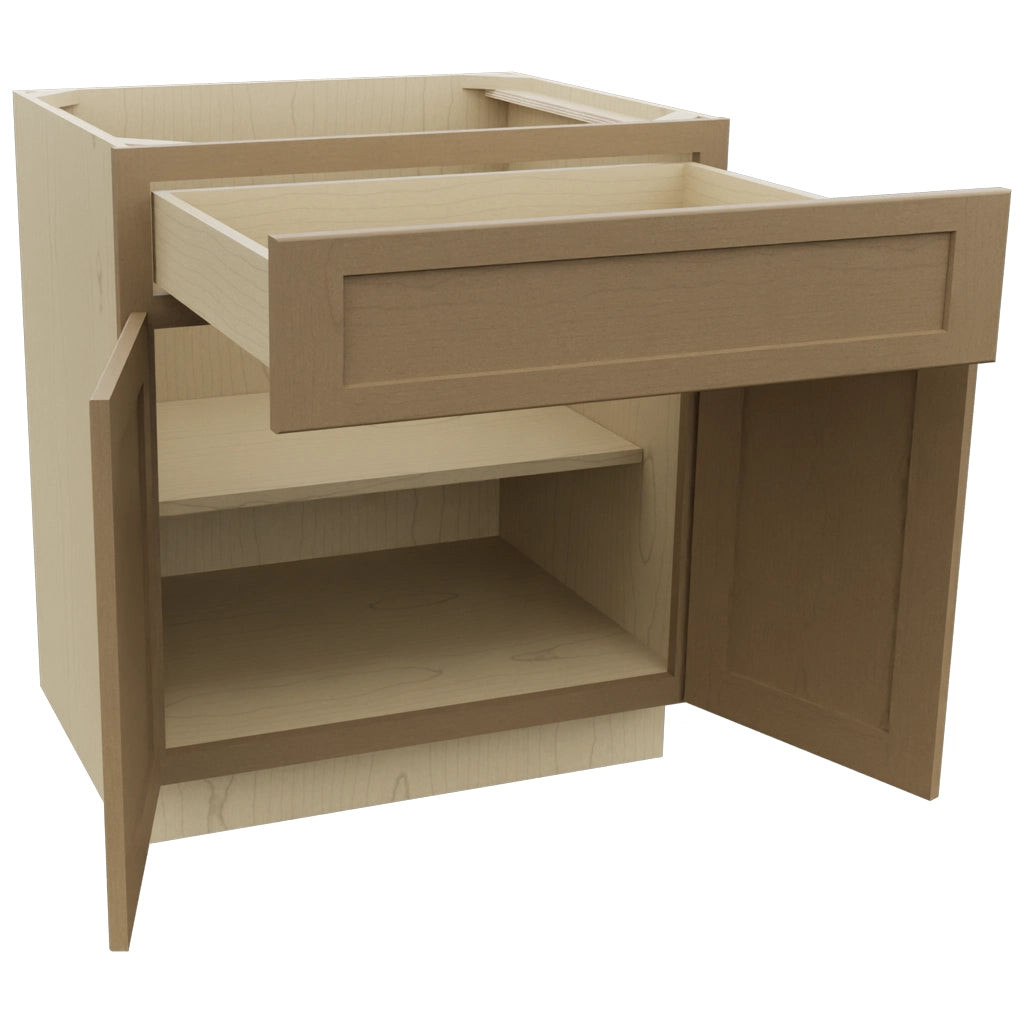 Fabuwood Galaxy Truffle B30 Base Standard Cabinet, Open View