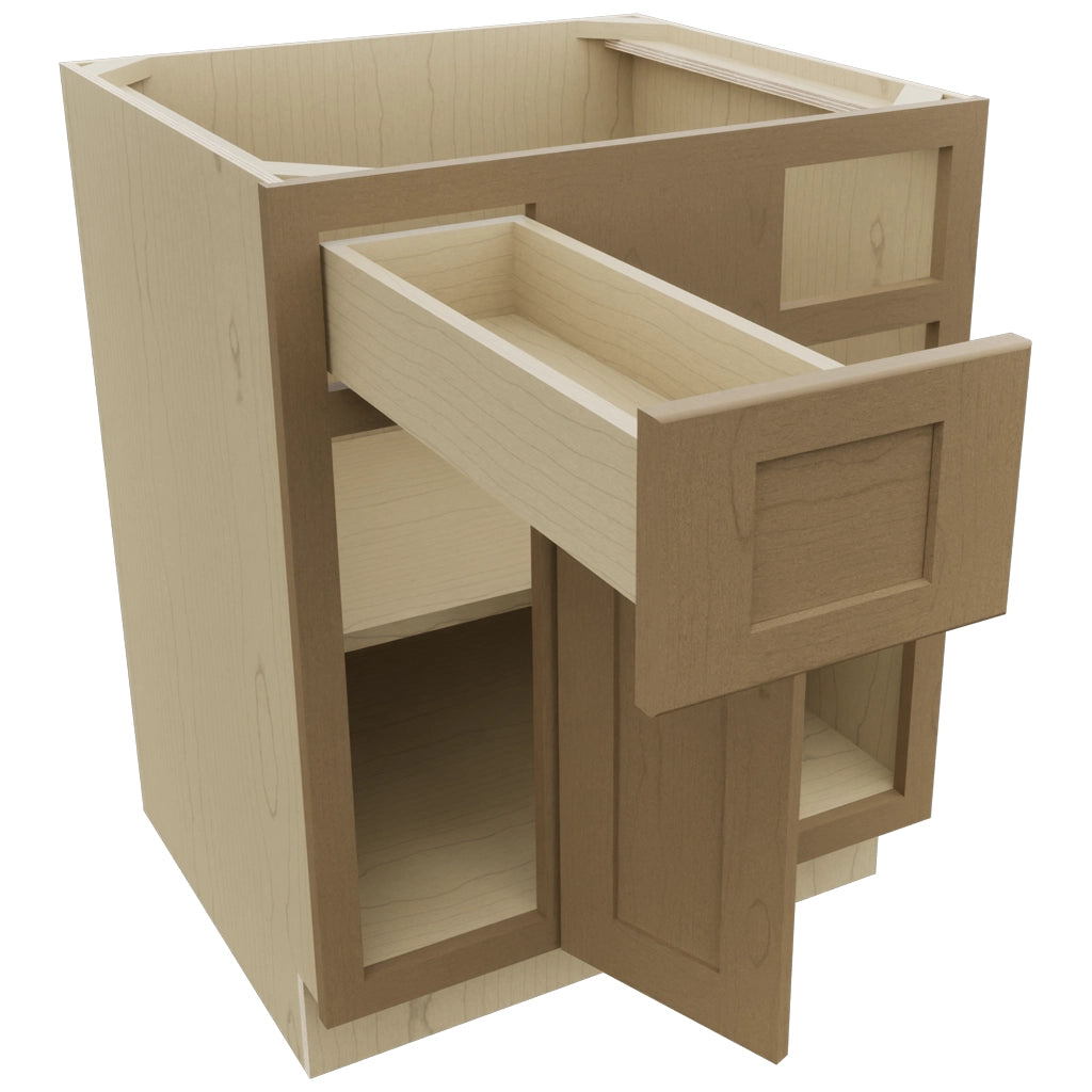 Fabuwood Galaxy Truffle BLB36/39 Base Corner Blind Cabinet, Open View