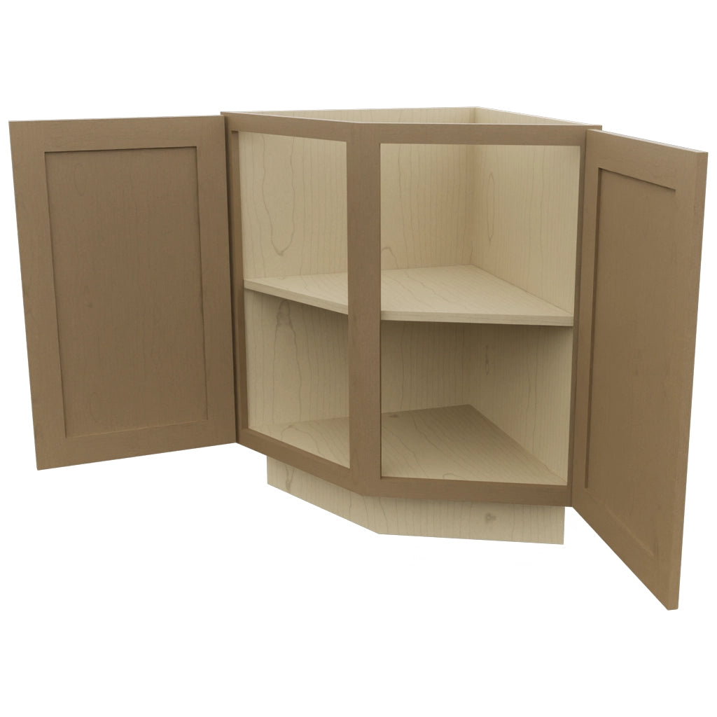 Fabuwood Galaxy Truffle BRA24 Base Return Angle Cabinet, Open View
