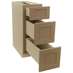 Fabuwood Galaxy Truffle DB12 Base 3 Drawers Cabinet, Open View