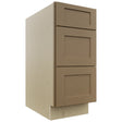 Fabuwood Galaxy Truffle DB15 Base 3 Drawers Cabinet, Front View