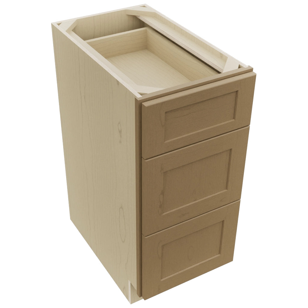 Fabuwood Galaxy Truffle DB15 Base 3 Drawers Cabinet, Top View